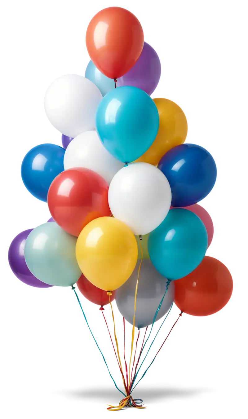 Ballons de fête multicolores pour animation d'anniversaire d'enfant