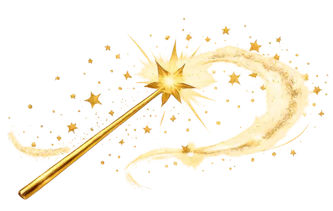 Illustration baguette magique brillante pour animation pour enfants