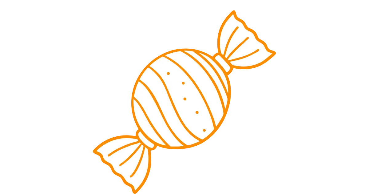 Illustration bonbon orange pour anniversaire