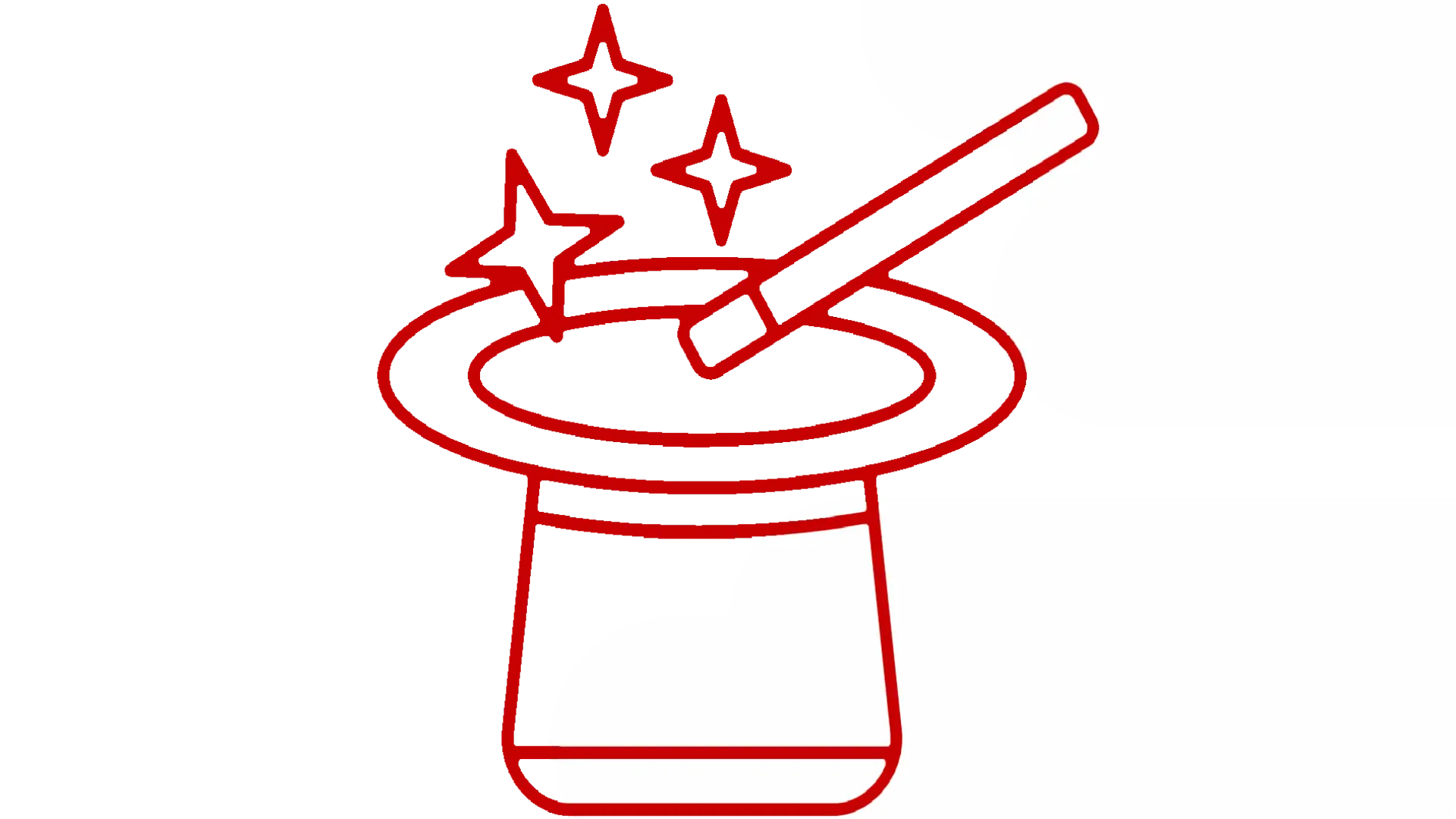 Illustration de chapeau de magicien et baguette magique