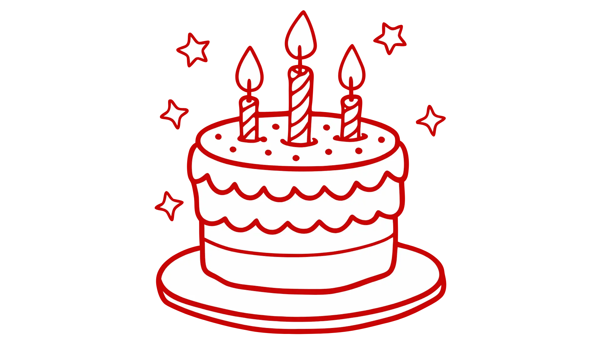 Illustration gâteau d'anniversaire avec bougies pour magie1