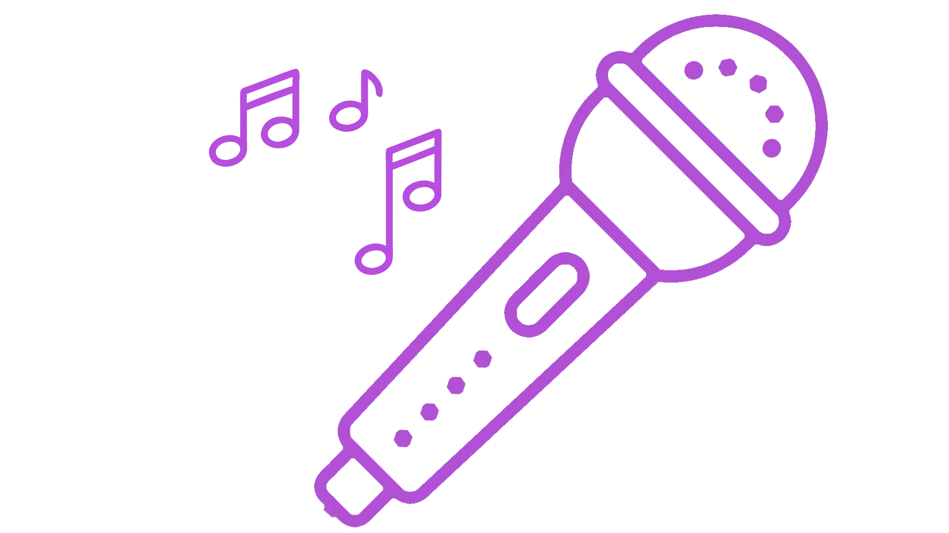 Illustration micro violet pour soirée musique et karaoké