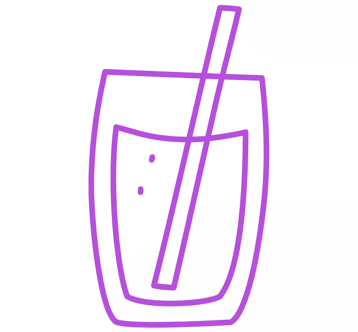 Illustration boisson festive violette avec paille