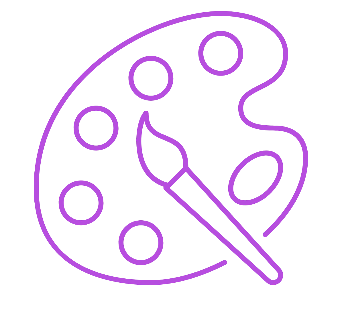 Illustration palette de peinture violette pour ateliers créatifs